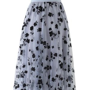 MIDI SKIRT -DUSTY BLUE